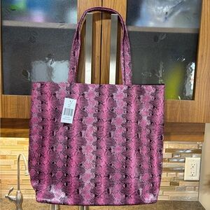 Saks Fifth Avenue Pink Snake-Print Tote